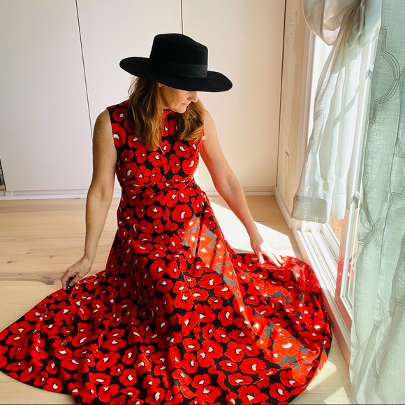 Vintage Dresses & Skirts - Vintage 60s Dress Floral Print Bright Medium Maxi